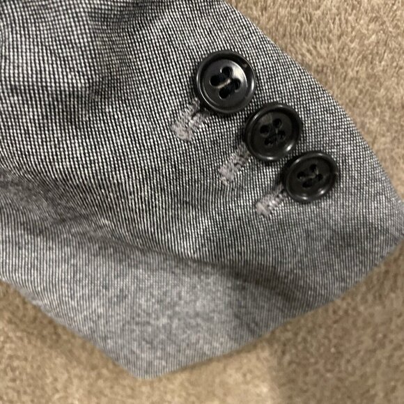 H&M Women's 4 Gray Patch Elbow Two Button Blazer Career Business Casual Pockets - Picture 6 of 10